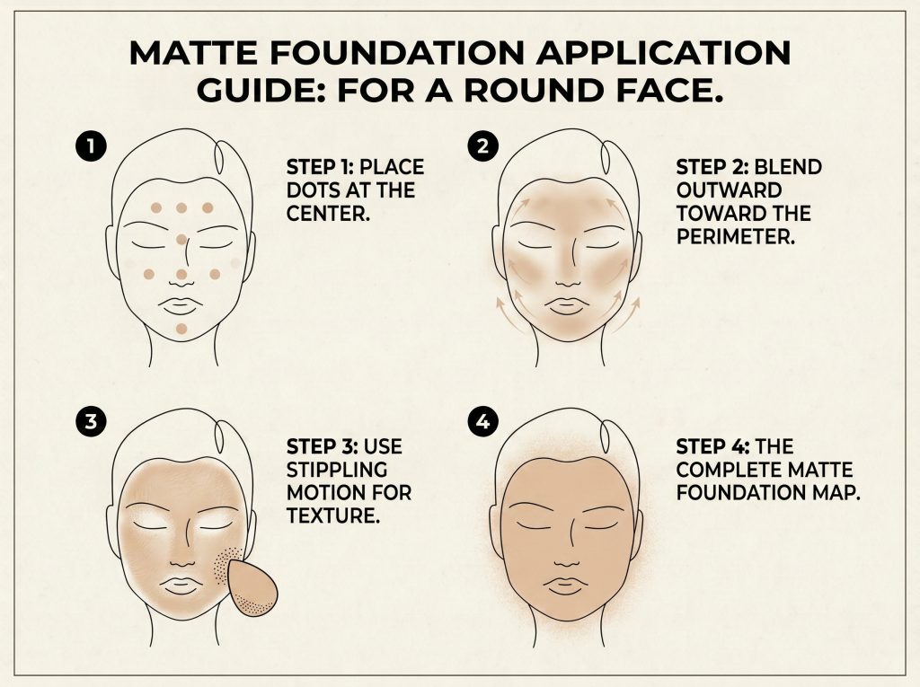 foundation application for round face