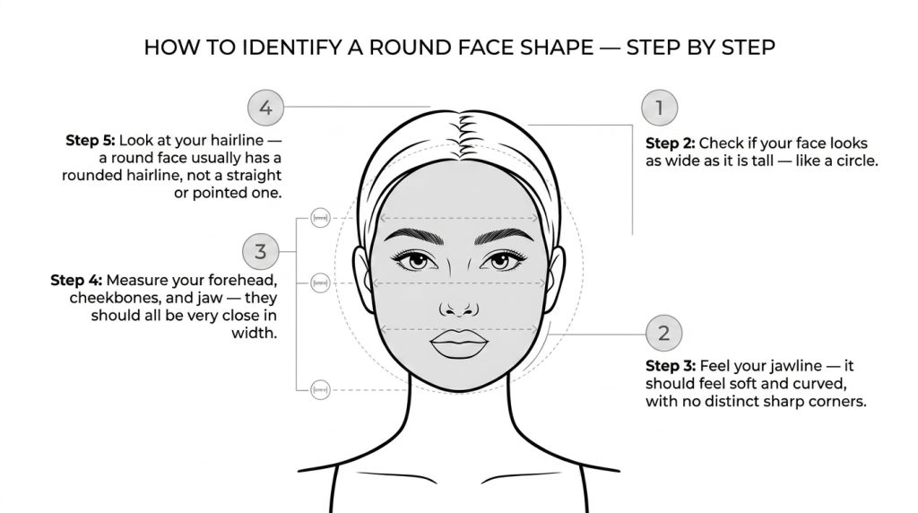 round face shape diagram makeup guide for beginners